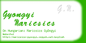 gyongyi maricsics business card